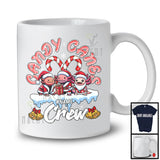 Personalized Candy Canes Crew; Lovely Christmas Custom Name Three Santa Axolotl; Snowing T-Shirt