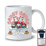 Personalized Candy Canes Crew; Lovely Christmas Custom Name Three Santa Gnomies; Snowing T-Shirt