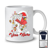 Personalized Cardinal Bird Santa On Christmas Tree, Adorable ELF Snow, Custom Name Bird Lover T-Shirt