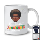 Personalized Celebrate Juneteenth, Lovely Custom Name Black Afro Boy Messy Hair, Proud African T-Shirt