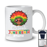 Personalized Celebrate Juneteenth, Lovely Custom Name Black Afro Girl Messy Hair, Proud African T-Shirt