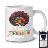 Personalized Celebrate Juneteenth, Lovely Custom Name Black Afro Women Messy Hair, Proud African T-Shirt