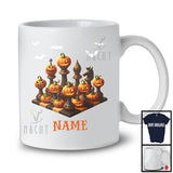 Personalized Chess Pumpkin Face, Humorous Halloween Custom Name Chess Player T-Shirt