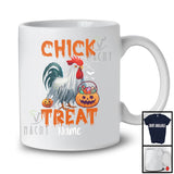 Personalized Chick Or Treat, Humorous Halloween Custom Name Rooster Chicken, Trick Or Treat Farmer T-Shirt