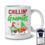 Personalized Chillin' With My Gnomies; Humorous Christmas Custom Name 2 Gnomes; Family T-Shirt