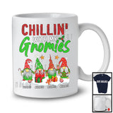 Personalized Chillin' With My Gnomies; Humorous Christmas Custom Name 4 Gnomes; Family T-Shirt