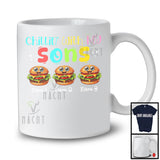 Personalized Chillin' With My Son; Lovely Three Hamburger Custom Name; Food Lover T-Shirt