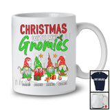 Personalized Christmas With My Gnomies; Humorous X-mas Custom Name 4 Gnomes; Family T-Shirt