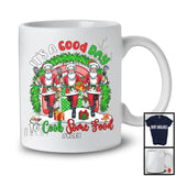 Personalized Cook Some Food; Lovely Christmas Custom Name 3 Santa Rainbow; Lunch Lady Chef T-Shirt