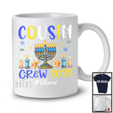 Personalized Cousin Crew 2024, Lovely Hanukkah Custom Name Family, Menorah Dreidel Lover T-Shirt