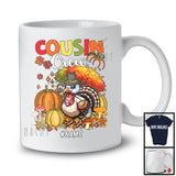 Personalized Cousin Crew; Humorous Thanksgiving Turkey Fall Tree; Custom Name Family T-Shirt