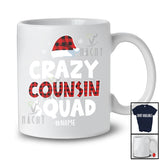 Personalized Crazy Cousin Squad; Amusing Christmas Red Plaid Santa; Custom Name Family T-Shirt