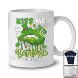 Personalized Custom Date Kiss Me It's My 18th Birthday; Joyful 18 Years Old St. Patrick's Day Lips T-Shirt