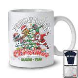 Personalized Custom Family Name Christmas Season Year, Cheerful X-mas Tree Santa ELF Dabbing T-Shirt