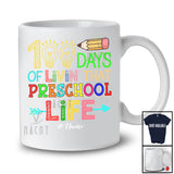 Personalized Custom Name 100 Days of Livin' Preschool Life; Lovely 100th Day Of School Lights Bright T-Shirt