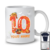 Personalized Custom Name 10th Birthday; Scary Carved Pumpkin Halloween; Family Group T-Shirt