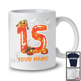 Personalized Custom Name 15th Birthday; Scary Carved Pumpkin Halloween; Family Group T-Shirt