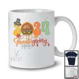 Personalized Custom Name 2024 Thanksgiving; Lovely Hamburger Turkey Food Lover; Family Group T-Shirt