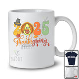 Personalized Custom Name 2025 Thanksgiving; Lovely Avocado Turkey Fruit Vegan; Family Group T-Shirt