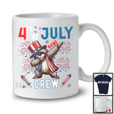 Personalized Custom Name 4th Of July Crew, Joyful Dabbing Sloth American Flag, Patriotic Group T-Shirt