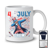Personalized Custom Name 4th Of July Crew, Joyful Dabbing Uncle Sam American Flag, Patriotic Group T-Shirt