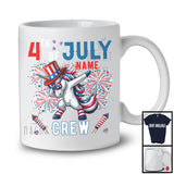 Personalized Custom Name 4th Of July Crew, Joyful Dabbing Unicorn American Flag, Patriotic Group T-Shirt