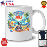 Personalized Custom Name 4th Of July, Lovely Summer Vacation Boston Terrier On Beach, Family T-Shirt