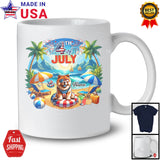 Personalized Custom Name 4th Of July, Lovely Summer Vacation Chow Chow On Beach, Family T-Shirt