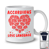 Personalized Custom Name Accordions Are My Love Language; Lovely Valentine Hearts Shape T-Shirt