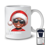 Personalized Custom Name African Boy Face Santa; Lovely Christmas Pajama; Afro African Family T-Shirt