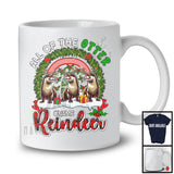 Personalized Custom Name All Of The Otter Reindeer; Lovely Christmas Plaid Three Otters; Rainbow T-Shirt