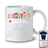 Personalized Custom Name Assistant Teacher; Amusing Christmas Plaid Elf; Assistant Teacher Squad T-Shirt