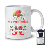 Personalized Custom Name Assistant Teacher, Joyful Christmas Lights Santa Book, Jobs Careers T-Shirt