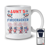 Personalized Custom Name Aunt's Little Firecracker, Proud 4th Of July Fireworks, Patriotic T-Shirt