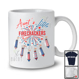 Personalized Custom Name Aunt's Little Firecrackers, Proud 4th Of July Fireworks, Family Patriotic T-Shirt