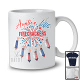 Personalized Custom Name Auntie's Little Firecrackers, Proud 4th Of July Fireworks, Family Patriotic T-Shirt