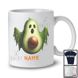 Personalized Custom Name Avocado Boo Ghost Cosplay, Horror Halloween Fruit Vegan, Family T-Shirt