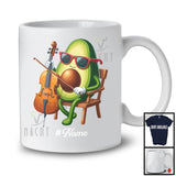 Personalized Custom Name Avocado Playing Cello, Lovely Fruit Vegan Cello Musical Instrument T-Shirt