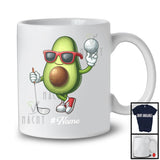 Personalized Custom Name Avocado Playing Golf, Lovely Fruit Vegan Golf Sport Player T-Shirt