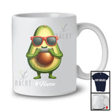 Personalized Custom Name Avocado Playing Harmonica, Lovely Fruit Vegan Harmonica Musical Instrument T-Shirt