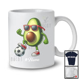 Personalized Custom Name Avocado Playing Soccer, Lovely Fruit Vegan Soccer Sport Player T-Shirt