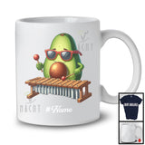 Personalized Custom Name Avocado Playing Xylophone. Lovely Fruit Vegan Xylophone Musical Instrument T-Shirt