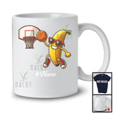 Personalized Custom Name Banana Playing Basketball, Lovely Fruit Vegan Basketball Sport Player T-Shirt