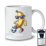 Personalized Custom Name Banana Playing Soccer, Lovely Fruit Vegan Soccer Sport Player T-Shirt