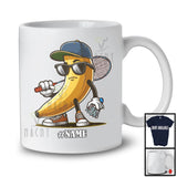 Personalized Custom Name Banana Sunglasses Playing Badminton, Lovely Badminton Player Team T-Shirt