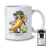 Personalized Custom Name Banana Sunglasses Playing Tennis, Lovely Tennis Player Team T-Shirt