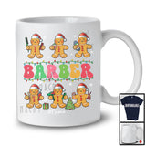 Personalized Custom Name Barber; Wonderful Christmas Lights Gingerbread; Barber Group T-Shirt