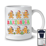 Personalized Custom Name Bartender; Wonderful Christmas Lights Gingerbread; Bartender Group T-Shirt