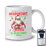 Personalized Custom Name Be Nice To The Accountant; Merry Christmas Santa; Women Jobs Proud T-Shirt