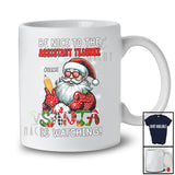 Personalized Custom Name Be Nice To The Assistant Teacher; Amusing Christmas Santa Naughty; Family T-Shirt